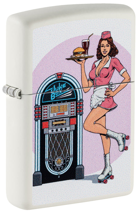 Ontwerp van een serveerster op rolschaatsen