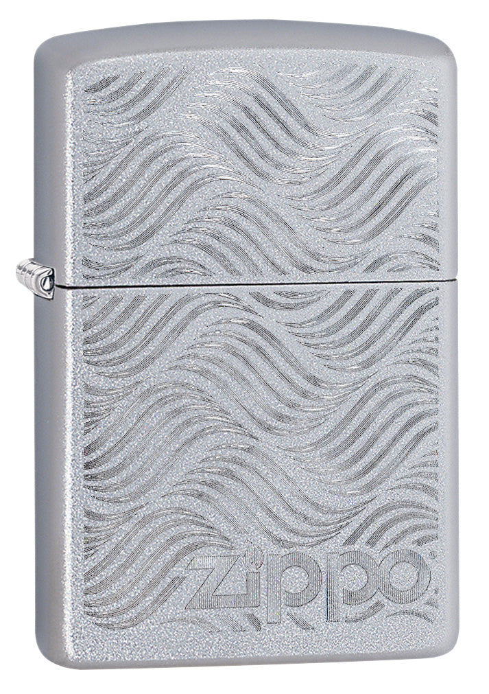Vue de trois quarts du briquet tempête Zippo Geometric Pattern Design
