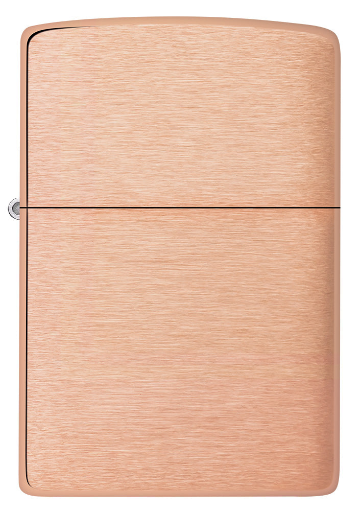 Zippo Aansteker Vooraanzicht Basismodel in Geborsteld Massief Koper