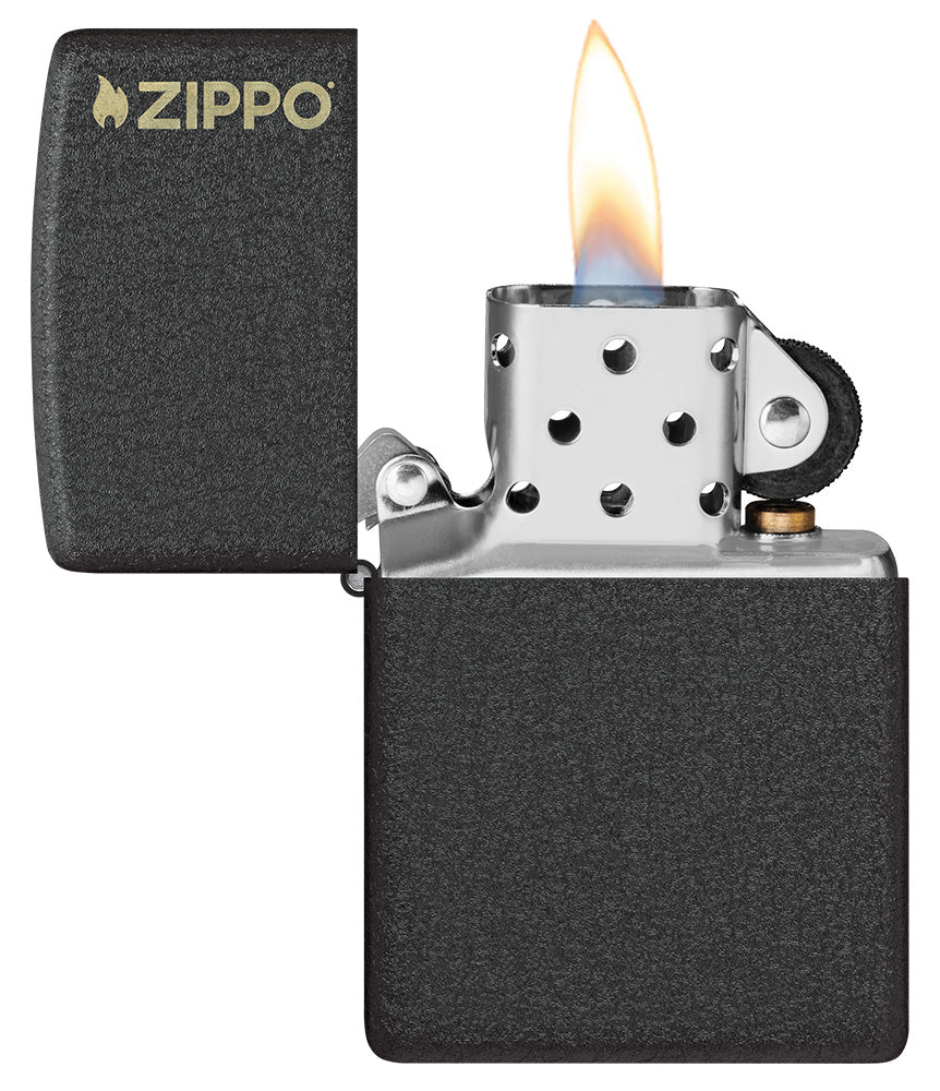 Klassiek Black Crackle® met Zippo-logo