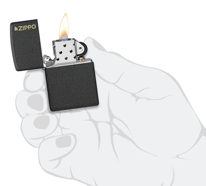 Klassiek Black Crackle® met Zippo-logo