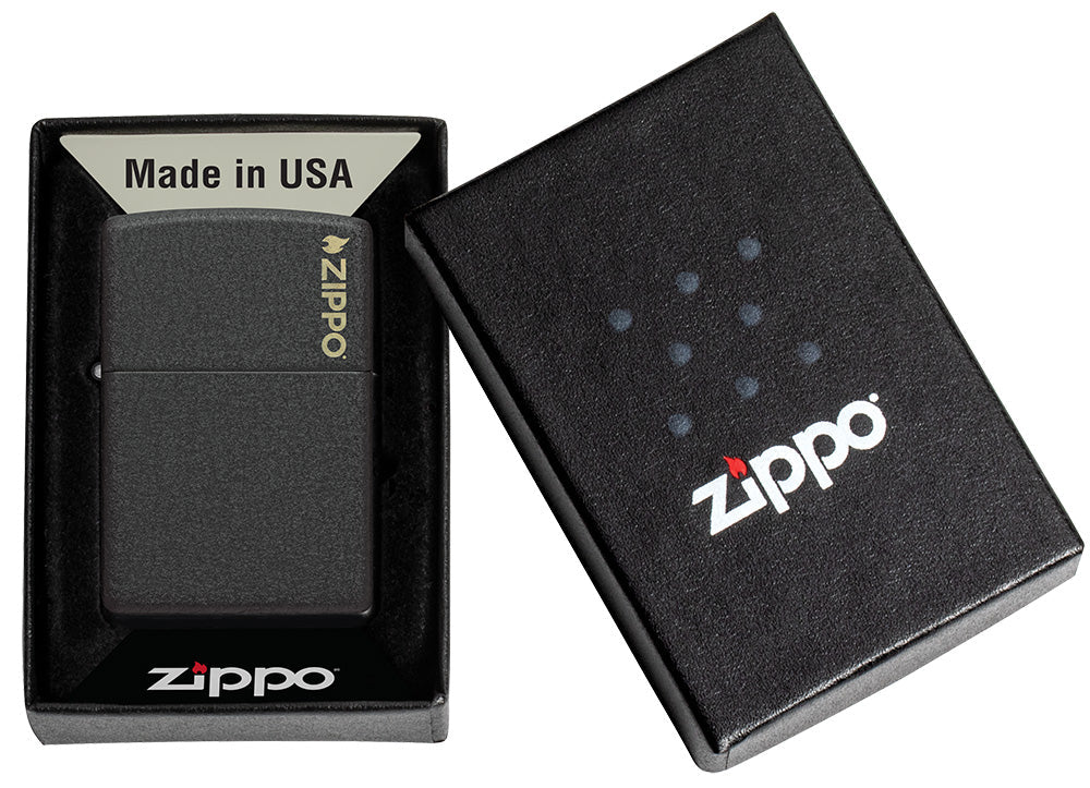 Klassiek Black Crackle® met Zippo-logo