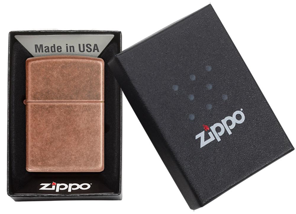 Zippo Aansteker Antiek Koper en Messing in Open Doos