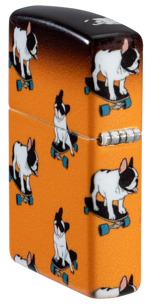 Design met skateboardende buldoggen