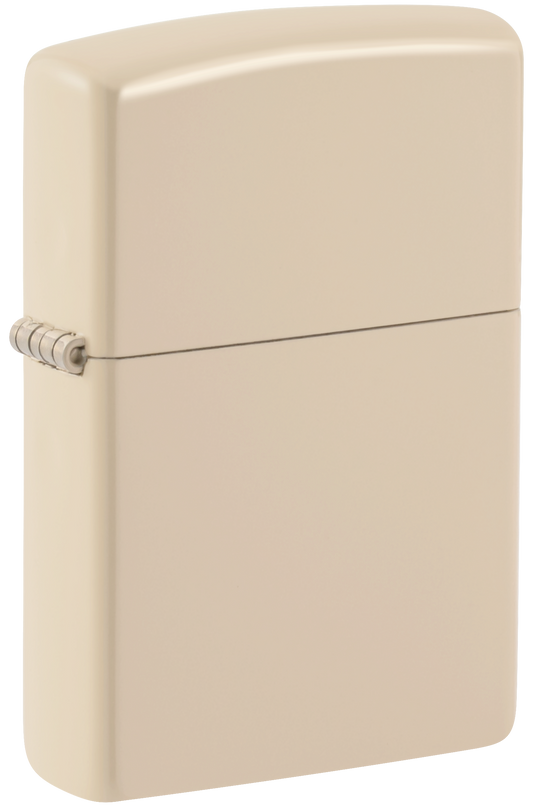 Briquet Zippo vue de trois quarts du briquet tempête Zippo Flat Sand