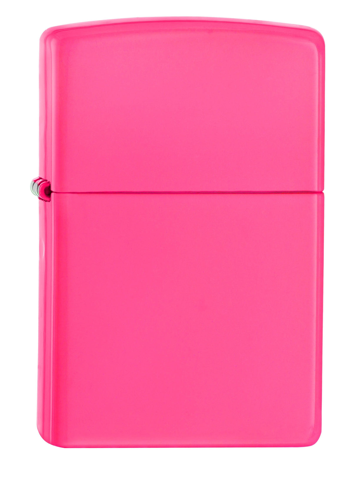 Vooraanzicht 3/4 hoek Zippo aansteker neonroze