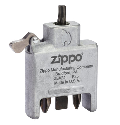 Bitveilige schroevendraaier met geborsteld chromen houder