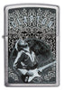 Zippo Aansteker Vooraanzicht Geborsteld Chroom met Eric Clapton Afbeelding door Ron Pownall