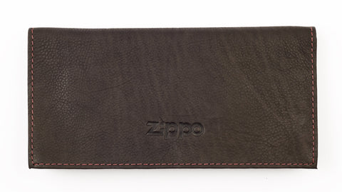 Vooraanzicht Zippo tabakszak leer bruin met Zippo-logo