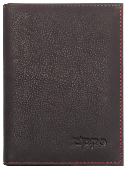 Vooraanzicht creditcardhouder bruin met Zippo-logo