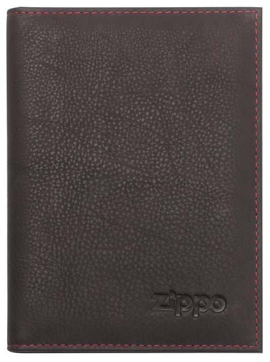 Vooraanzicht creditcardhouder bruin met Zippo-logo