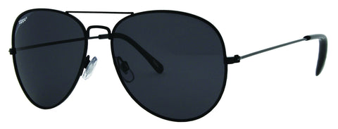 Zippo Pilotenbril vooraanzicht ¾ hoek Metaal met zwart montuur