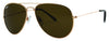 Zippo Pilotenbril vooraanzicht ¾ hoek Metaal met gouden montuur