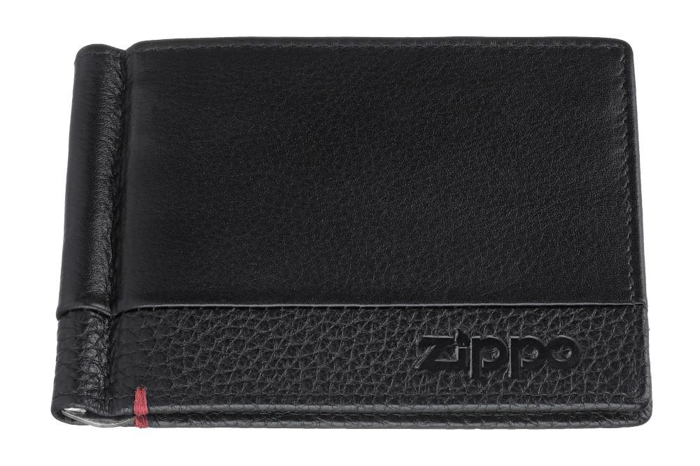Portemonnee met geldclip zwart gesloten met Zippo-logo