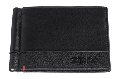 Portemonnee met geldclip zwart gesloten met Zippo-logo