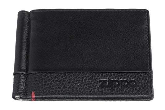 Portemonnee met geldclip zwart gesloten met Zippo-logo