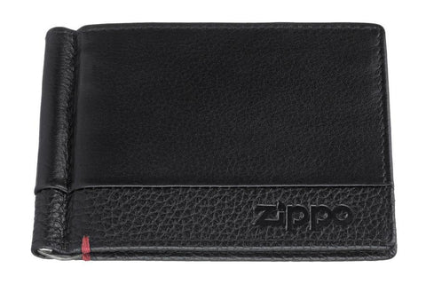 Portemonnee met geldclip zwart gesloten met Zippo-logo