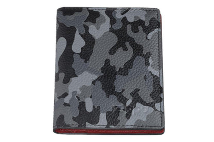 Vooraanzicht kaarthouder camouflagepatroon grijs gesloten met Zippo-logo