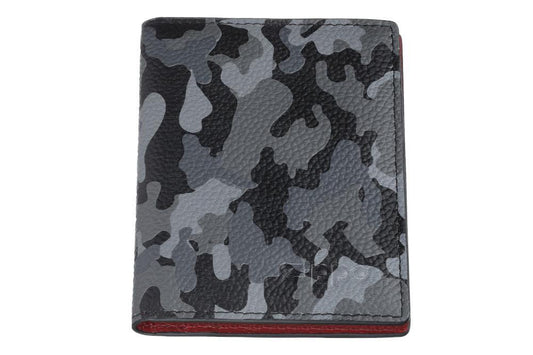 Vooraanzicht kaarthouder camouflagepatroon grijs gesloten met Zippo-logo