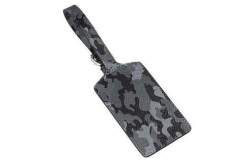Achterkant Zippo bagagelabel leer camouflagepatroon grijs met Zippo-logo