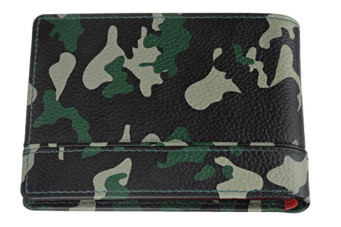 Achteraanzicht Zippo-portemonnee groene camouflageprint met Zippo-logo