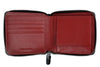  Zippo portemonnee camouflagepatroon grijs met rits geopend met rode binnenvoering