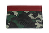 Vooraanzicht Kaarthouder met camouflagegroene print en rode bovenkant met Zippo-logo