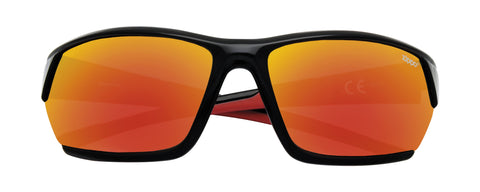 Vooraanzicht Zippo Zonnebril met Zwart montuur en Oranje Lenzen
