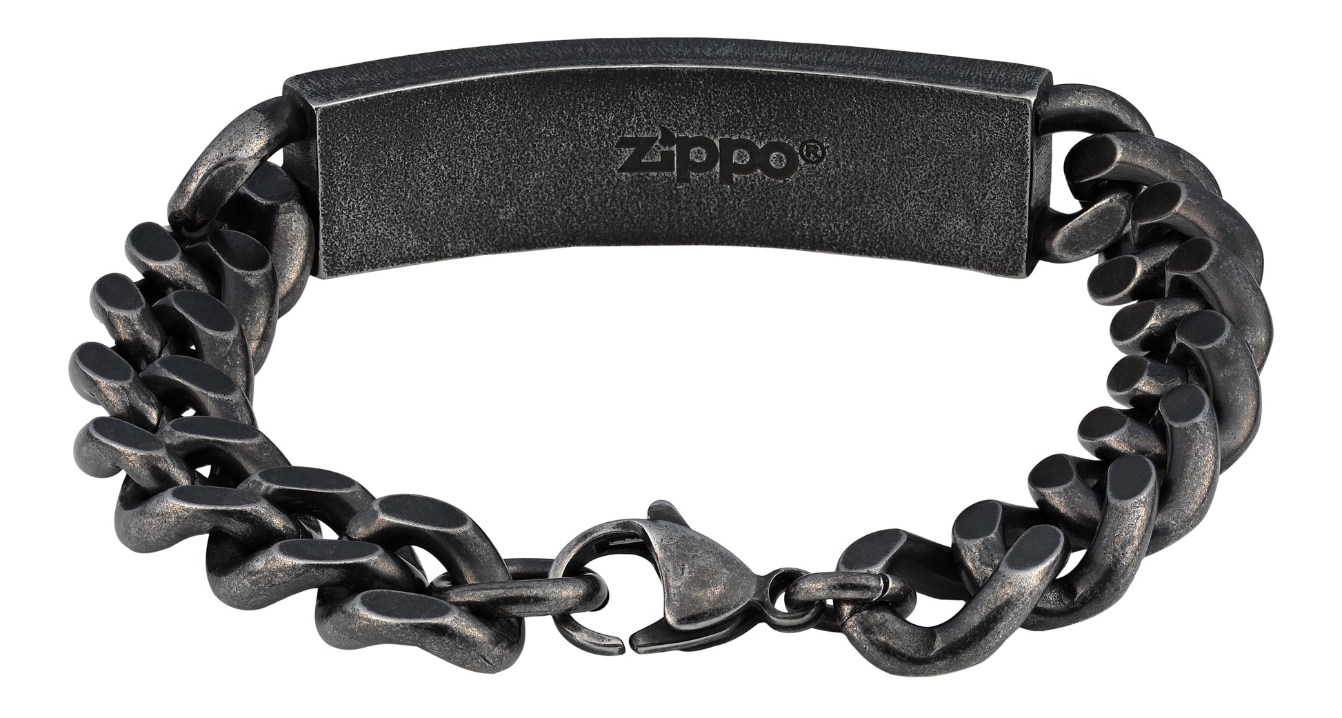 Armand roestvrij staal met grove schakels en brug in het midden met Zippo-logo aan de binnenkant