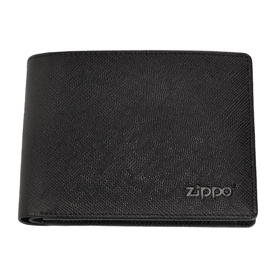 Zippo-portemonnee van saffianoleer met Zippo-logo vooraanzicht 