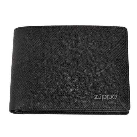 Zippo-portemonnee van saffianoleer met Zippo-logo vooraanzicht 