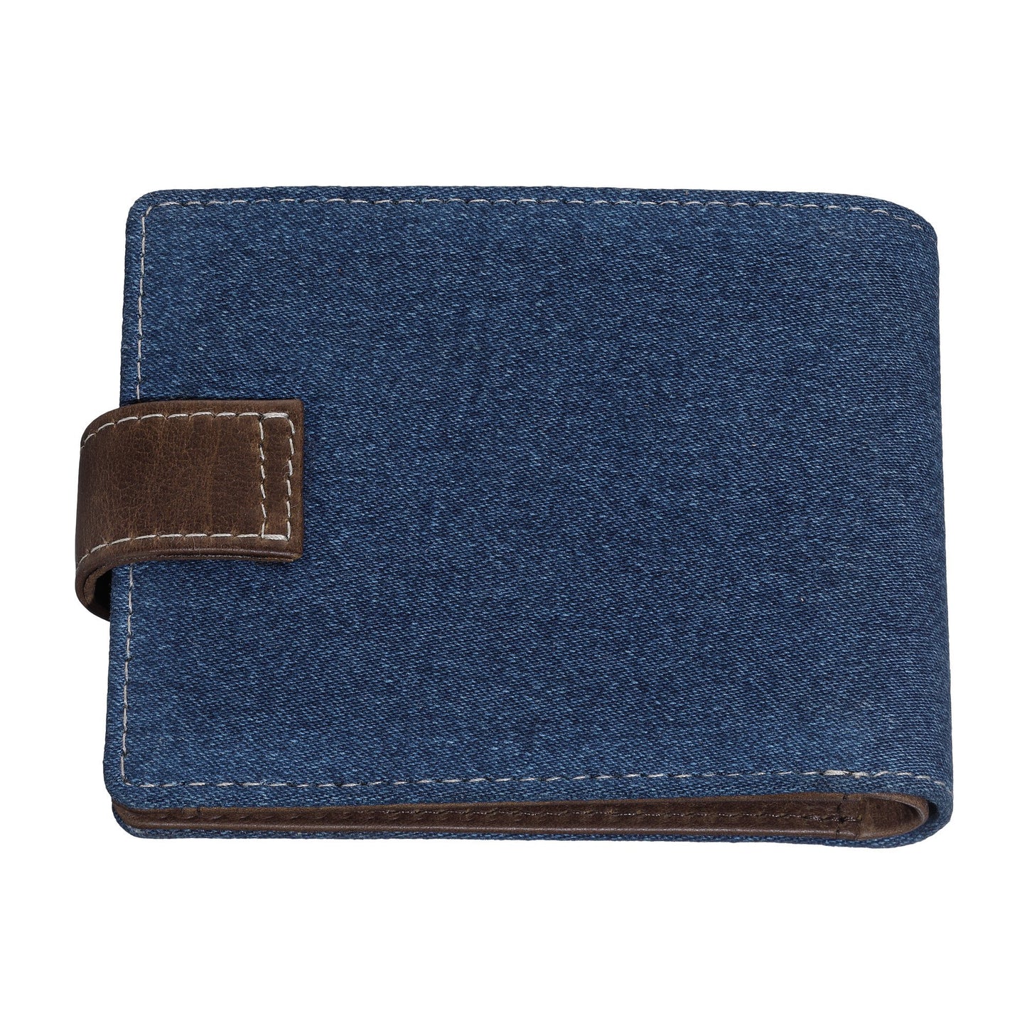 Zippo Portemonnee Achterkant Donker Denim en Bruin Leer met Drukknop