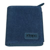 Vooraanzicht Zippo Denim en Blauwe Lederen Portemonnee met Rits en Logo