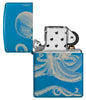 Zippo Aansteker Hoogglans Blauw 360 Graden Design met Octopus Online Only Geopend Zonder Vlam