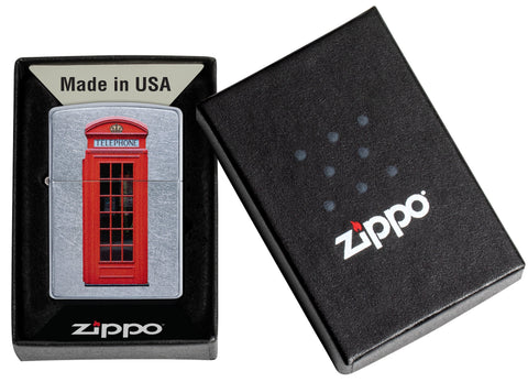 Zippo Aansteker Rode Telefooncel van Londen Online Only in Open Zwarte Doos