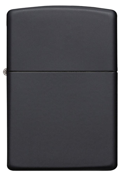 Vooraanzicht Zippo aansteker Media Chrome Black Matte