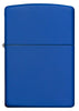 Vooraanzicht Zippo aansteker Royalblau Matte basismodel