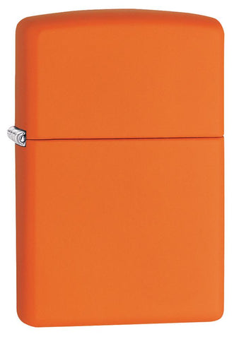 Vooraanzicht 3/4 hoek Zippo aansteker Orange Matte basismodel