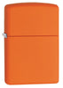 Vooraanzicht 3/4 hoek Zippo aansteker Orange Matte basismodel