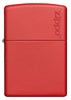 Vooraanzicht Zippo aansteker Red Matte met Zippo-logo