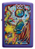 Vooraanzicht Zippo Aansteker Smiling Man paars mat met kleurrijke Smiley Online Only