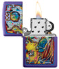 Zippo Aansteker Smiling Man paars mat met kleurrijke smiley Online Alleen geopend met vlam