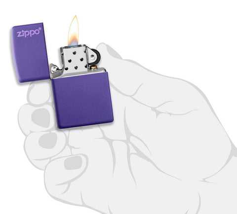 Classic Purple Matte Zippo Logo