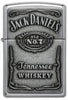 Vooraanzicht Zippo-aansteker High Polish Chrome met Jack Daniel's embleem