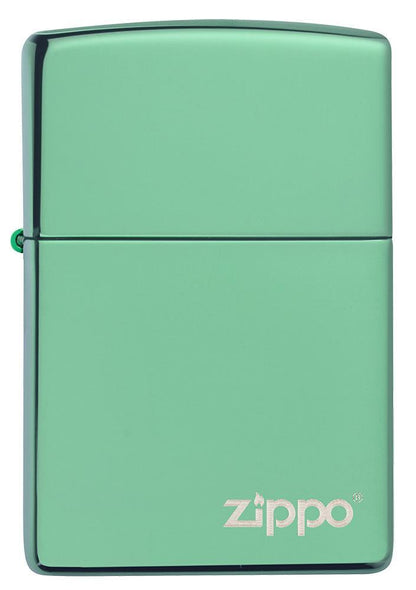Classic High Polish Green Zippo Logo