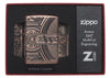 29523, Zippo Steampunk Gears, Deep Carve Engraving on Antique Copper Finish & Armor Case