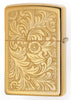 Achteraanzicht Zippo-aansteker High Polish Brass met Venetiaans ontwerp