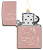 Zippo Aansteker Mediterende Boeddha Rose Goud Alleen Online Openen met Vlam