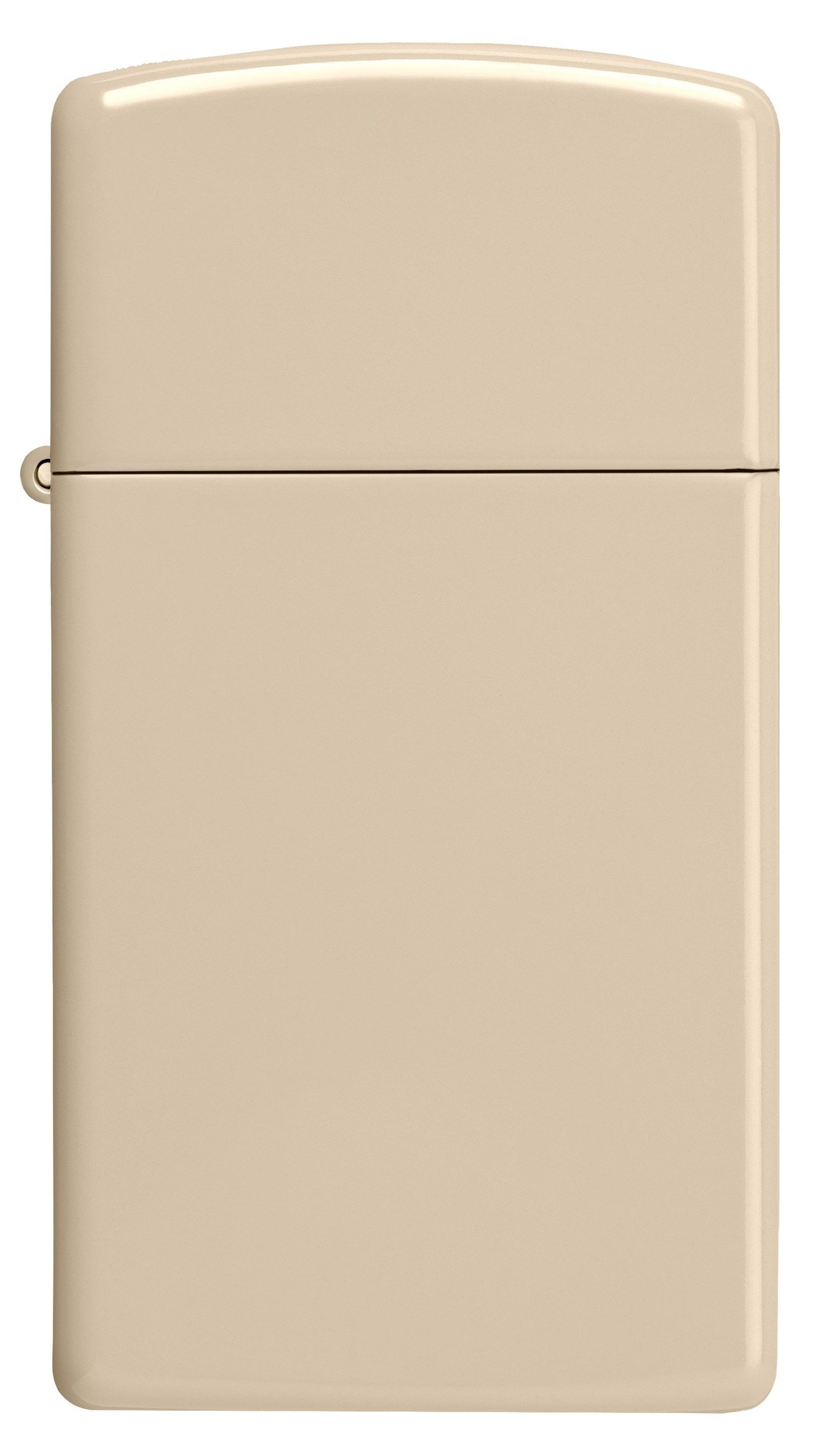 Vooraanzicht Zippo aansteker Slim Flat Sand basismodel
