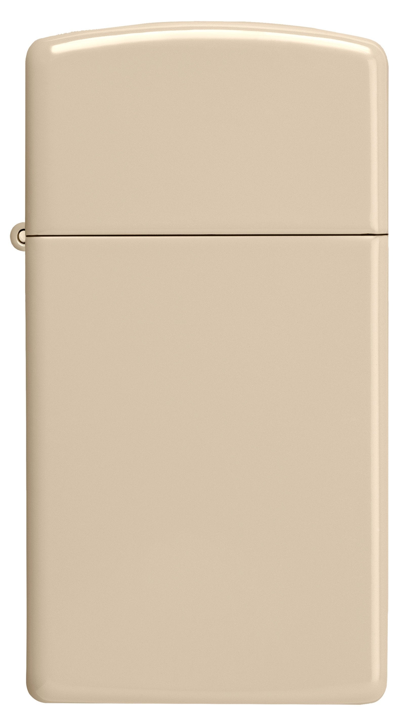 Vooraanzicht Zippo aansteker Slim Flat Sand basismodel